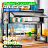 Organizador Escurridor de Platos con Tapa de 65 cm Acero Inoxidable Negro